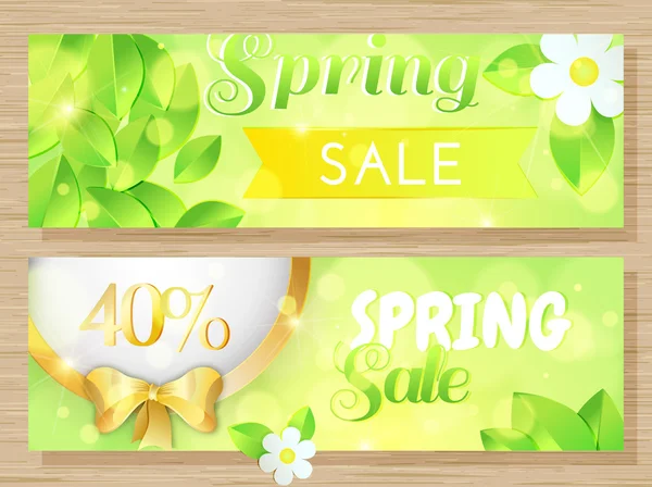 Spring sale banners — Stock Vector