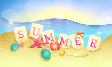 Yaz tatil illüstrasyon. Vektör