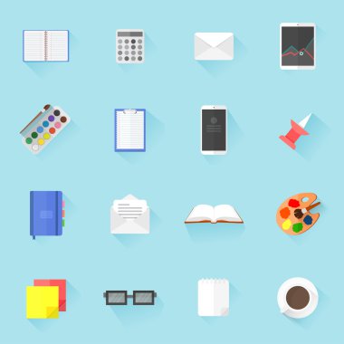 Düz Stil simge vektör kümesi