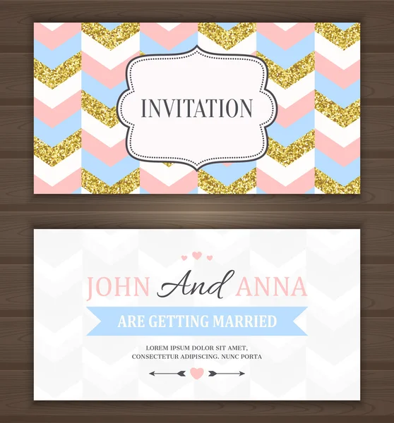 Guardar la fecha, Tarjeta de invitación de boda — Vector de stock