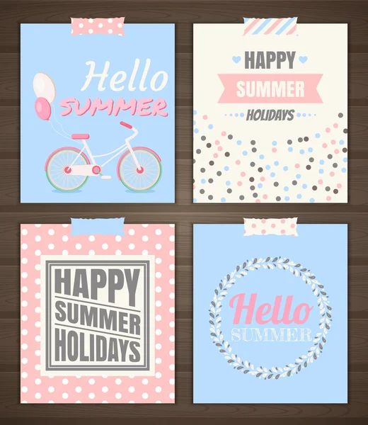 Cartes Vacances d'été — Image vectorielle