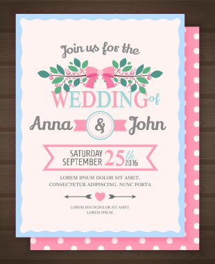 Düğün davetiyesi.