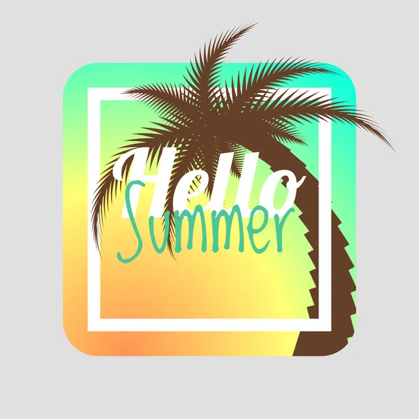 Hola verano. Tarjeta de verano, fondo de verano. Diseño de verano . — Archivo Imágenes Vectoriales