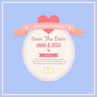 Düğün davetiyesi.