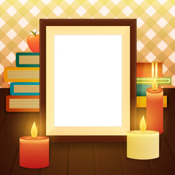 Empty picture frame on the table — Stock Vector