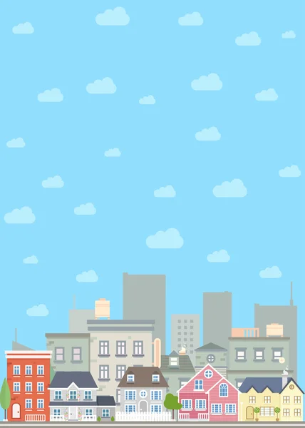 Plano cityscape fundo — Vetor de Stock