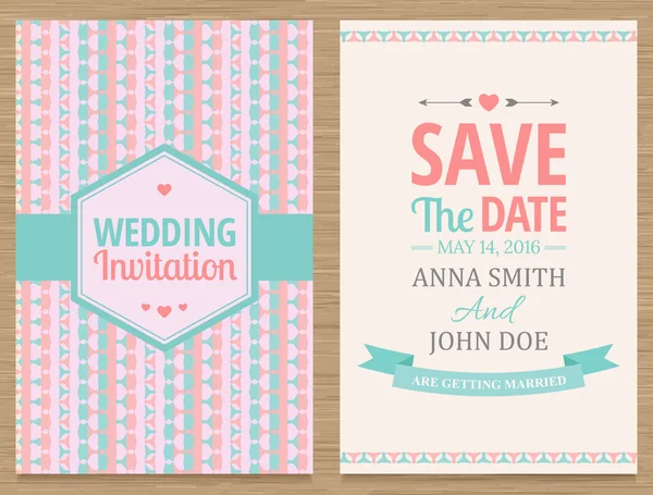 Save The Date, Wedding Invitation Card — Stock Vector