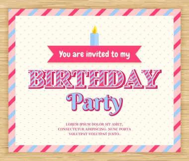 doğum günü partisi davetiyesi kartı