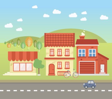 Vecor küçük bir kasaba sokak