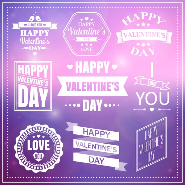 Valentines day set of labels, emblems and typography elements — Stock Vector