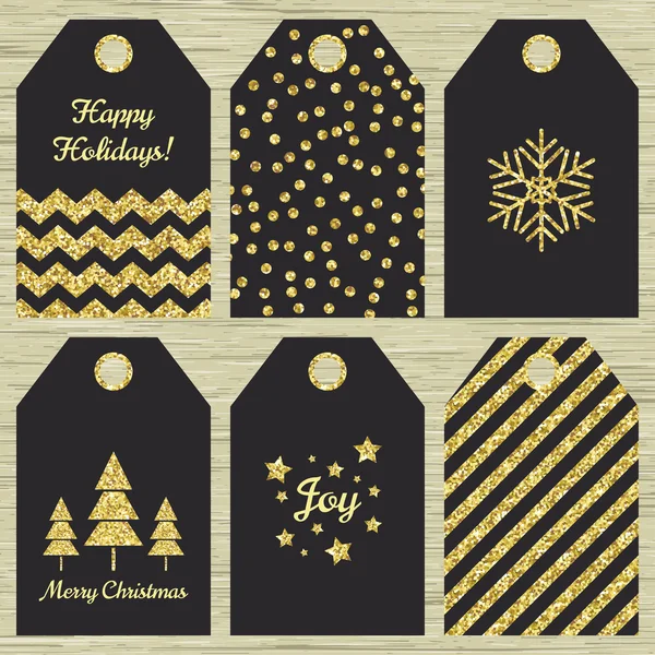 Collection of six  Christmas gift tags. — Stock Vector