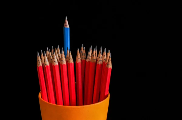 Merry pencil among sad — Stock Photo, Image