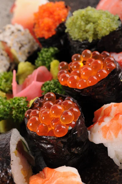 Salmon eggs sushi — Stock Photo, Image