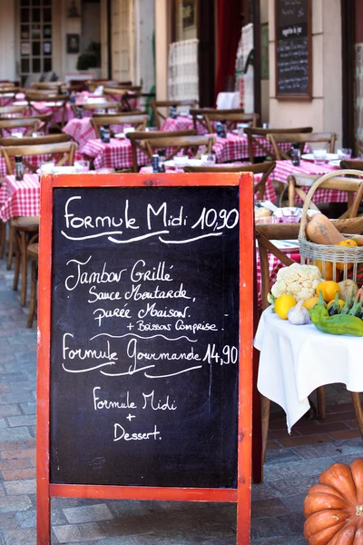 Menù del ristorante francese — Foto Stock