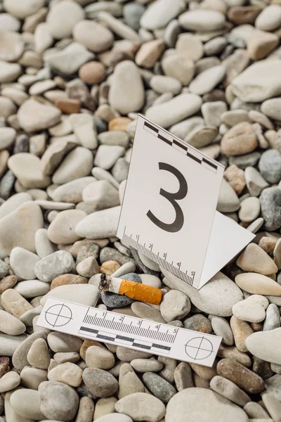 Crime scene investigation - cigarette butt. — Stock Photo, Image