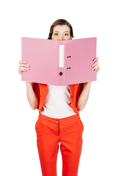 Mujer joven sobre fondo blanco —  Fotos de Stock