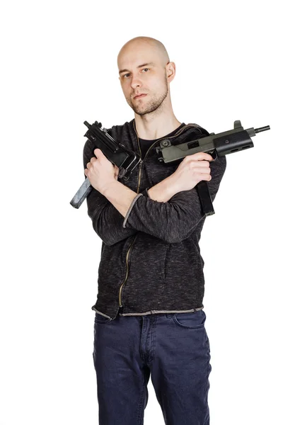 拿着武器的年轻人 — 图库照片