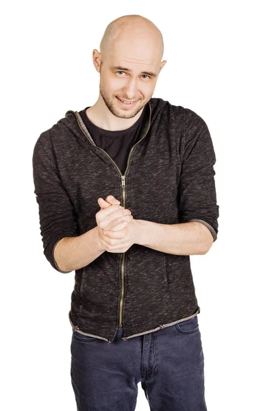 Young man wearing hoody and jeans — Stock Photo, Image