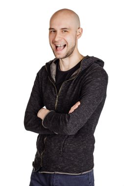 yüz ifadeleri ve jestleri yapma genç adam