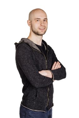 yüz ifadeleri ve jestleri yapma genç adam