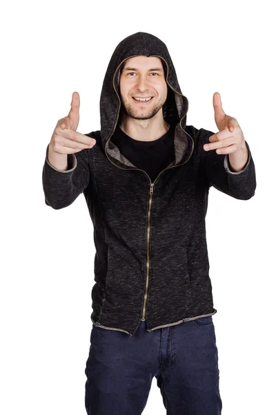 Young man in hoody — Stock Photo, Image