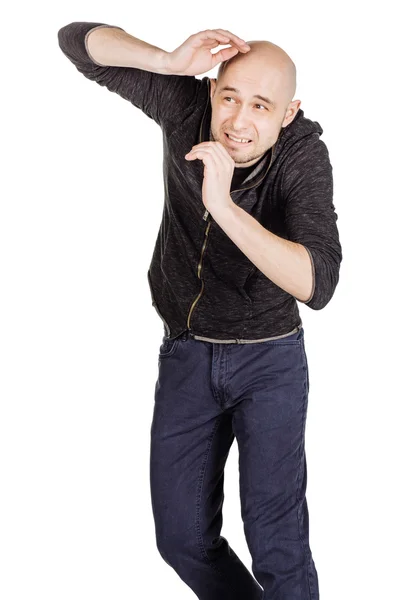 Young man making facial expressions and gestures — Stock Photo, Image