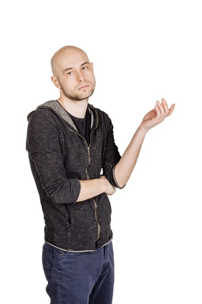 Young man making facial expressions and gestures — Stock Photo, Image