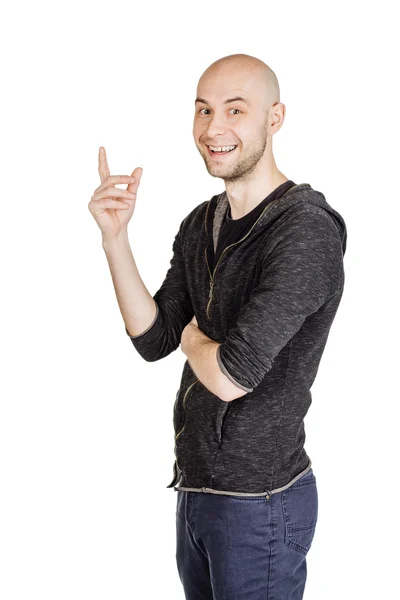 Young man making facial expressions and gestures — Stock Photo, Image