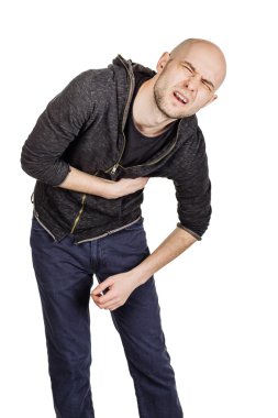 yüz ifadeleri ve jestleri yapma genç adam