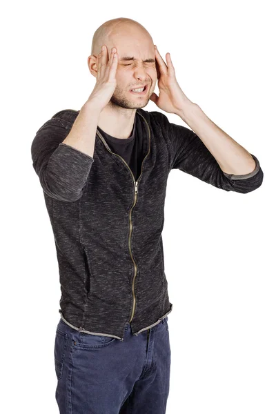 Young man making facial expressions and gestures — Stock Photo, Image