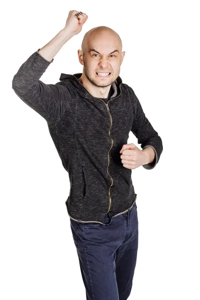 Junger Mann mit Kapuzenpulli und Jeans — Stockfoto