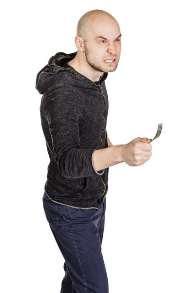 Ung man bär hoody och jeans — Stockfoto