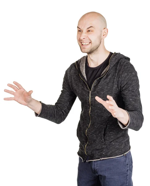Young man wearing hoody and jeans — Stock Photo, Image
