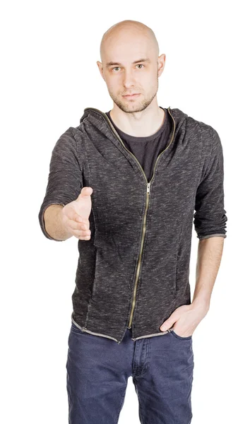 Young man wearing hoody and jeans — Stock Photo, Image