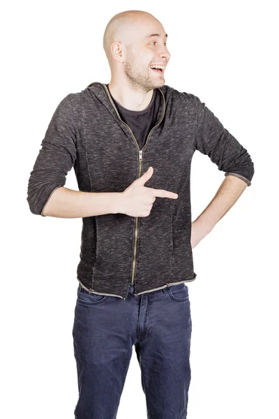 Jonge man dragen hoody en jeans — Stockfoto