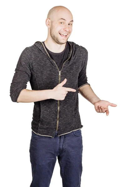 Young man wearing hoody and jeans — Stock Photo, Image