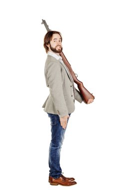 makineli silah tutan adam 