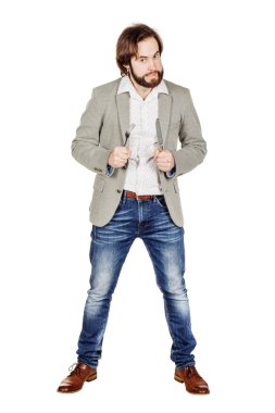 çatal çatal ve bıçak tutan adam sakal