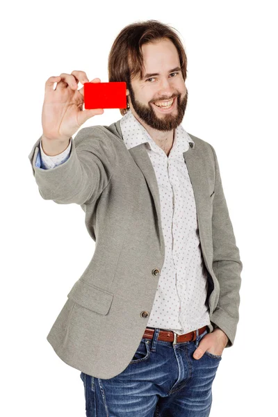 Homme titulaire d'une carte de crédit — Photo