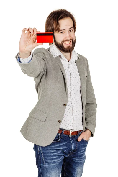 신용 카드를 들고 있는 사람 — 스톡 사진