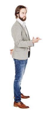 iş adamı beyaz stüdyo arka plan üzerinde