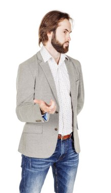 iş adamı beyaz stüdyo arka plan üzerinde