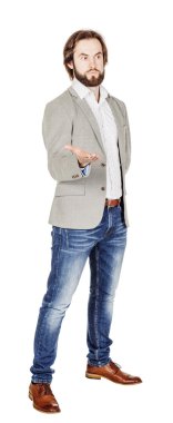 iş adamı beyaz stüdyo arka plan üzerinde