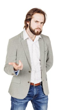 iş adamı beyaz stüdyo arka plan üzerinde