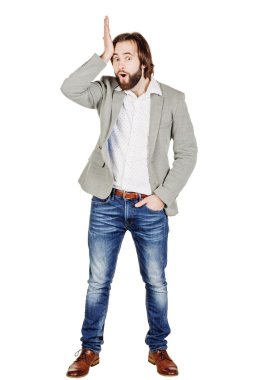 el duygular, yüz ifadeleri onun kafasını tutarak erkek 