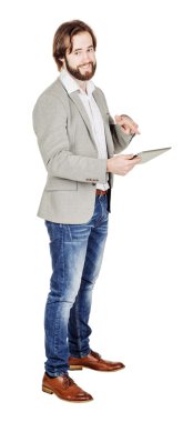 Sakallı genç iş adamı