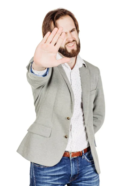 Homme faisant stop signe avec la main . — Photo