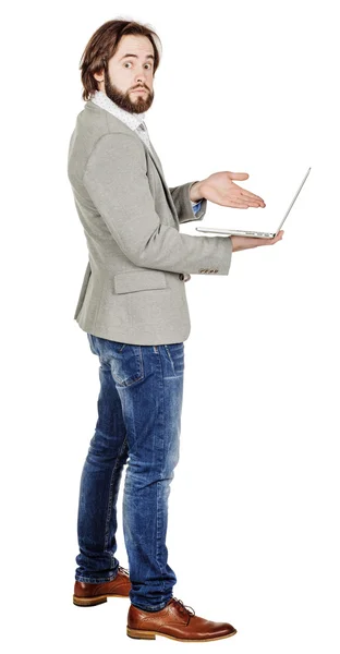 Businessman against white background — Stock Photo, Image