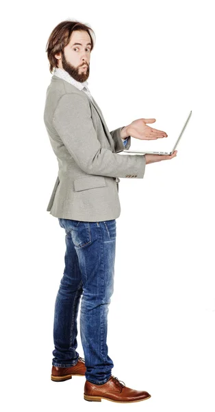 Businessman against white background — Stock Photo, Image