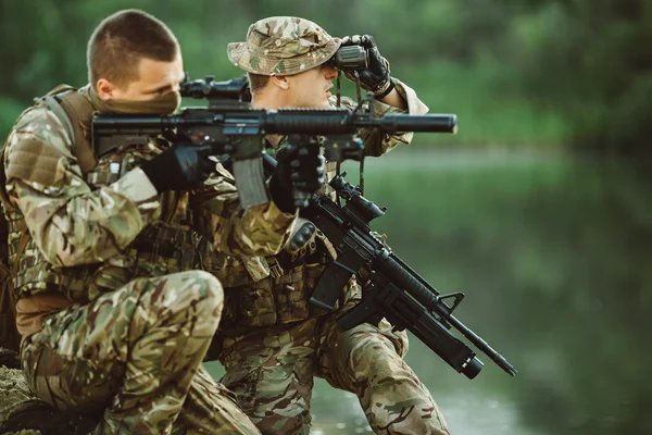 British Special Forces Soldiers Weapon Take Part Military Maneuver War Royalty Free Stock Images